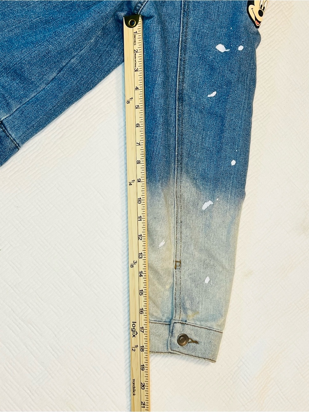 Disney Blue Denim Jacket with Mickey Mouse Patch - Picture 6 of 16